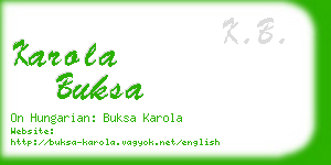 karola buksa business card
